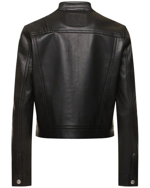Y. Project Black Faux Leather Biker Jacket W/ Hooks