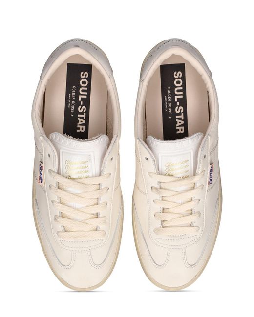 Golden Goose Deluxe Brand White 20mm Hohe Leder-sneakers "soul Star"