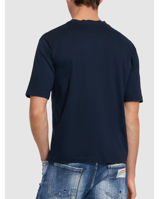 DSquared² Blue Loose Fit Cotton T-Shirt for men