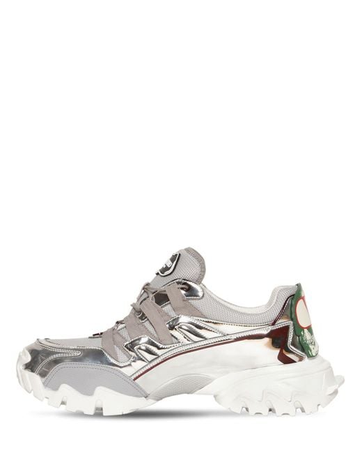 mens metallic silver sneakers