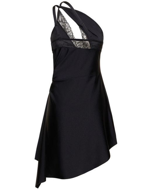 Coperni Black Asymmetric Mini Dress