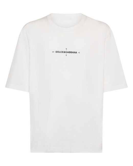 Camiseta oversize de jersey de algodón Dolce & Gabbana de hombre de color White