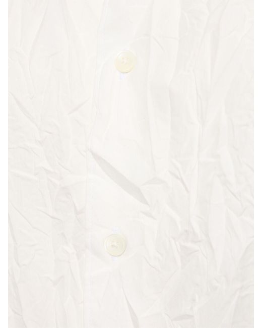 Auralee White Wrinkled Cotton Twill Shirt
