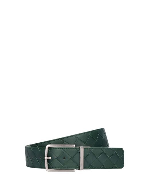 Bottega Veneta Green 3.5cm Intrecciato Reversible Belt for men