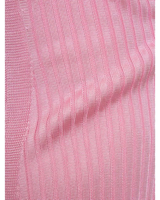Jil Sander Pink Sleeveless Jersey Midi Dress