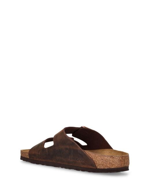 Sandales en cuir huilé arizona Birkenstock pour homme en coloris Brown