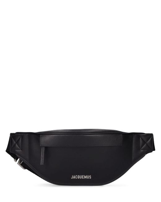 Jacquemus Black La Banane Meunier Leather Belt Bag for men