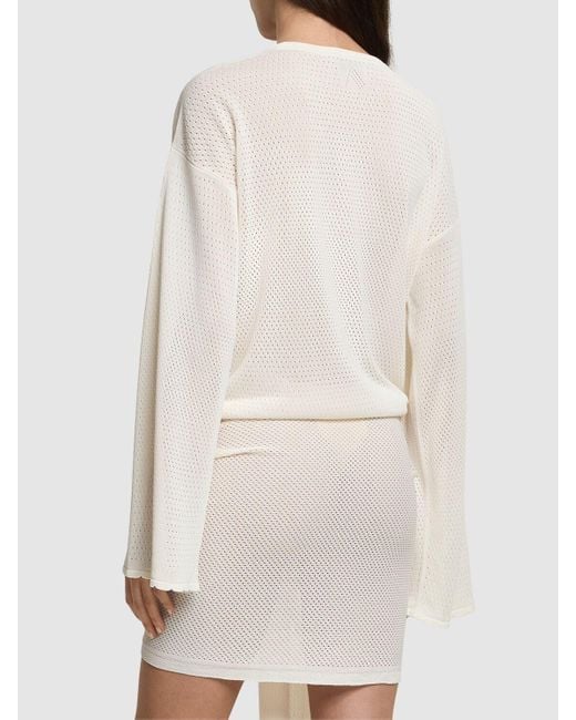 ワンピース The Attico Openwork mini dress The Attico Openwork Mini Dress in White | Lyst
