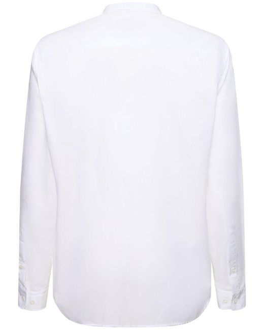 Camicia in cotone con plastron di Giorgio Armani in White da Uomo