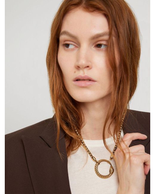 Femme Collier Long À Pendentif Unique Roberto Cavalli en coloris Metallic