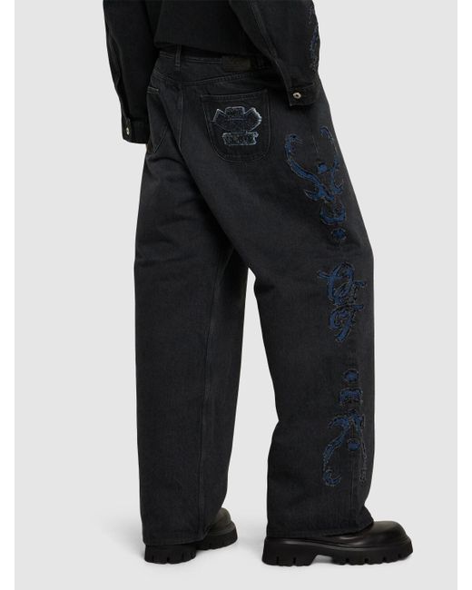 Off-White c/o Virgil Abloh Blue Natlover baggy Cotton Denim Jeans for men