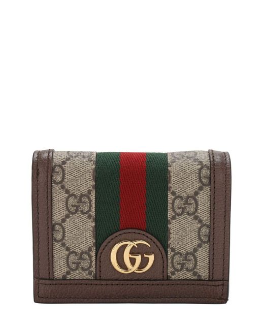 Gucci Ophidia Gg Supreme Chain Wallet in Brown - Lyst