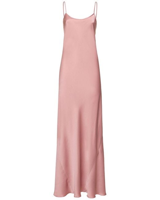 Victoria Beckham Pink Cami Floor-Length Satin Dress