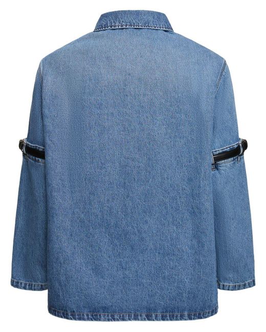 Coperni Blue Logo Cotton Denim Over Shirt for men