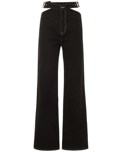 Dion Lee Y-front Cutout Straight Denim Jeans in Black | Lyst