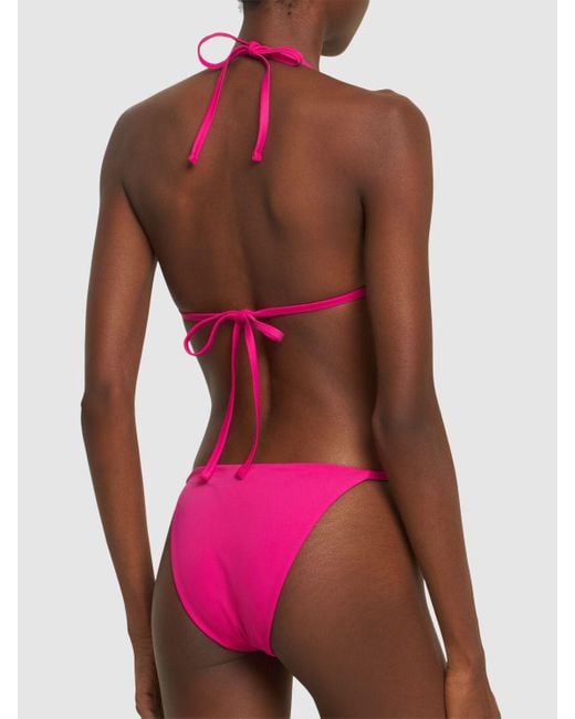 Versace Pink Dreiecks-bikinioberteil Aus Lycra "medusa"