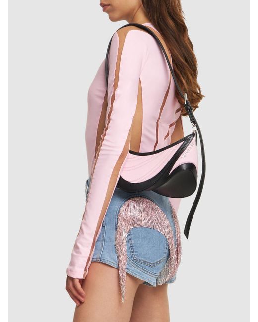 Mugler Pink Lvr Exclusive Denim Mini Bag