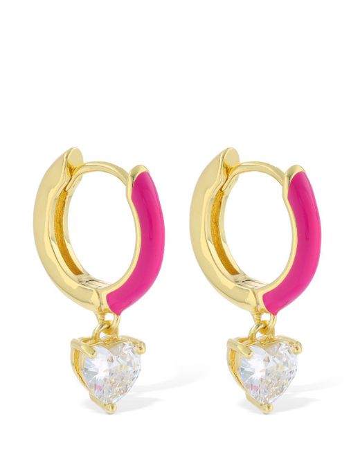 Celeste Starre Pink Neon Nights Hoop Earrings