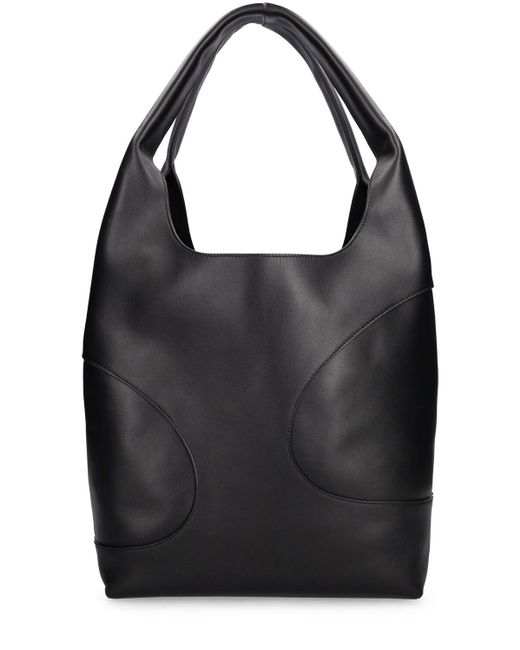 Ferragamo Black Cut Out Leather Shopping Bag