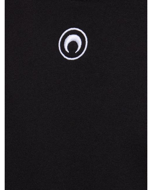 MARINE SERRE Black Logo Organic Cotton Hoodie for men