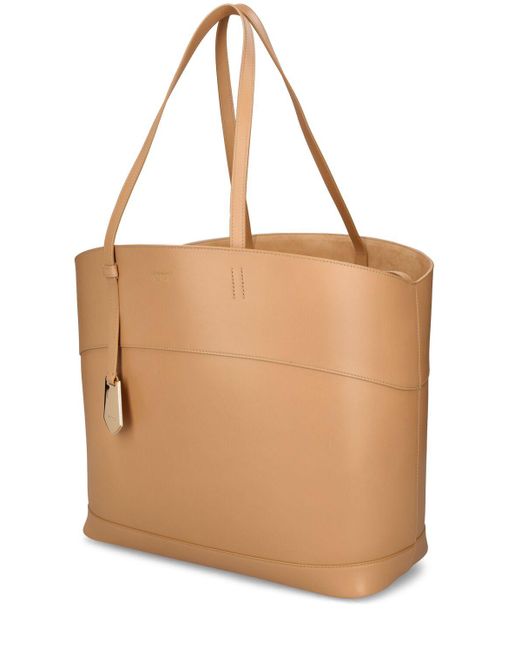 Ferragamo Natural Medium Entry Leather Tote Bag