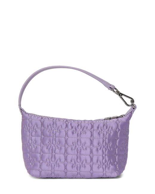Ganni Purple Lilac Small Handbag In Recycled Polyester