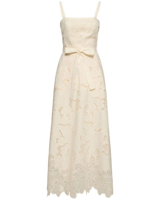 Elie Saab コットンブレンドロングワンピース Natural