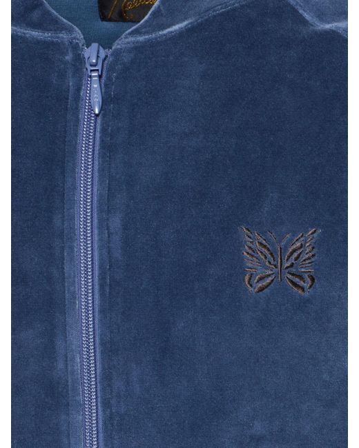 Giacca sportiva in velour con logo di Needles in Blue da Uomo