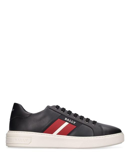Bally Mylton Leather Low Top Sneakers in Black for Men | Lyst