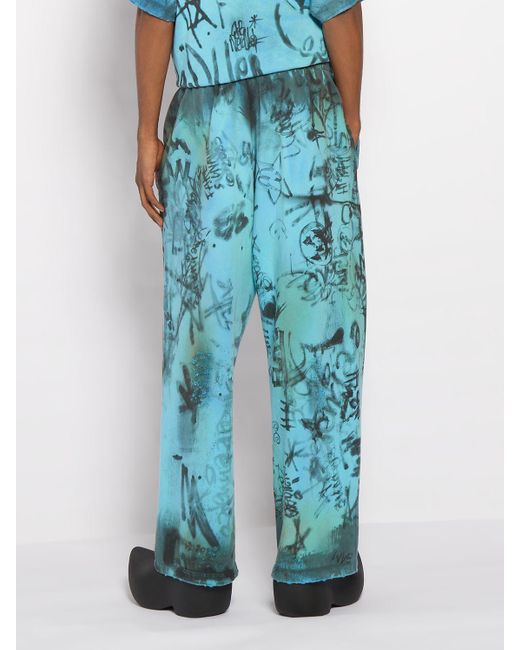 Balenciaga Blue Skater Cotton Pants for men