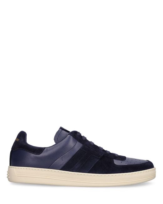 Tom Ford Blue Radcliffe Panelled Leather Sneakers for men