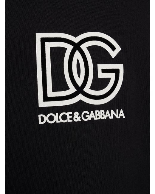 Sudadera de jersey de algodón con logo Dolce & Gabbana de hombre de color Black