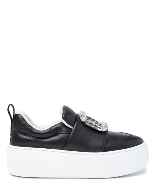 Roger Vivier Black 50mm Puffy Choc Leather Sneakers