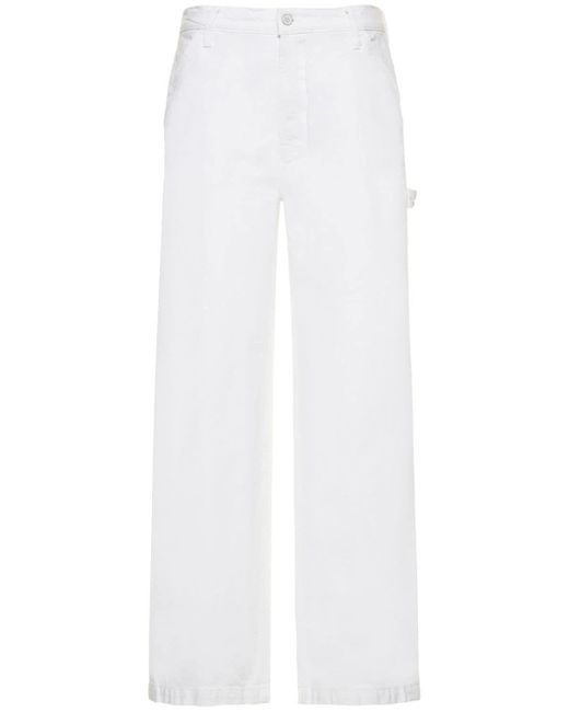 Mother Snacks The Fun Dip Utility Puddle Jeans in White | Lyst