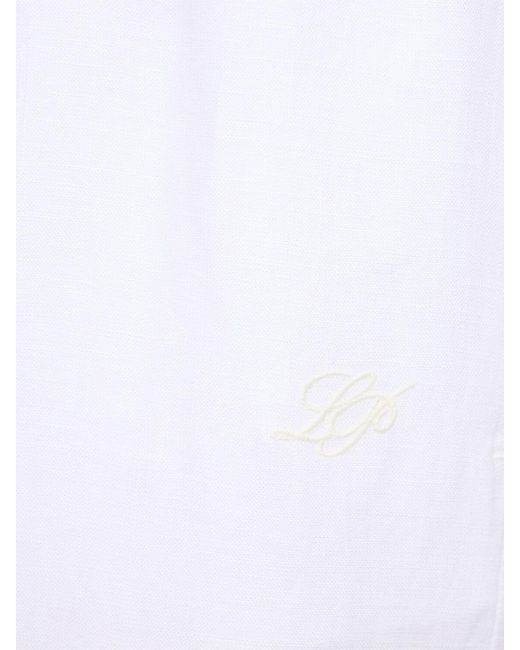Pantaloni larghi in lino graisen solaire di Loro Piana in White