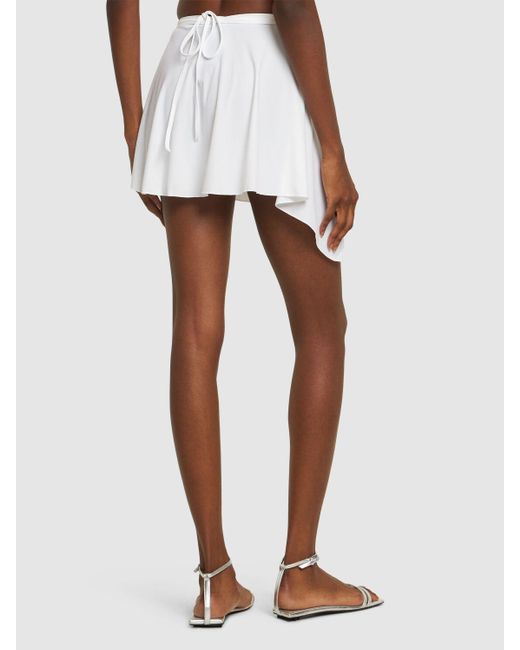 DSquared² White Icon Lycra Mini Sarong Skirt