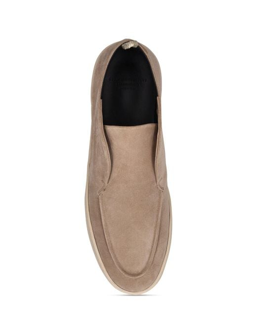 Officine Creative Brown Herbie Suede Leather Loafers for men
