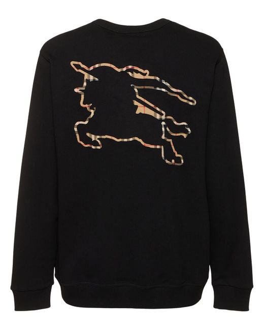 Sweat-shirt en jersey de coton à logo bainton Burberry pour homme en coloris Black