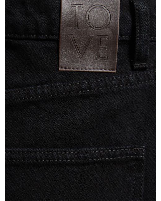 Jeans larghi vita media sade in denim di TOVE in Black