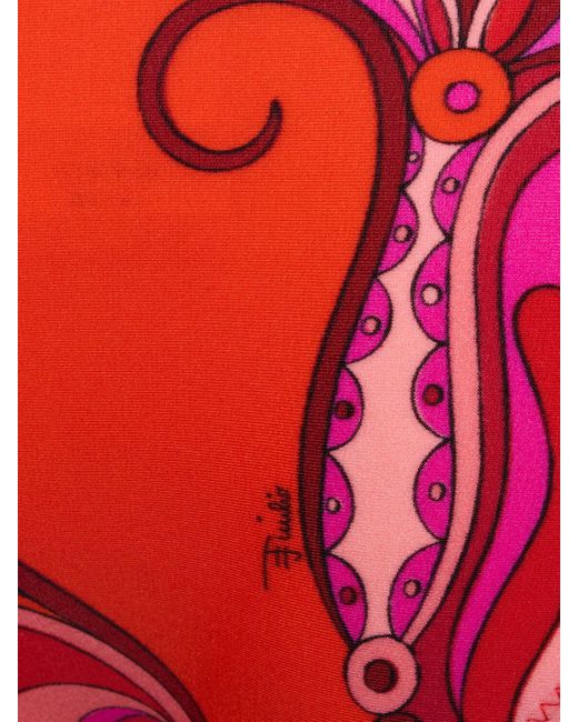 Emilio Pucci Red Bikinislip Aus Lycra Mit Druck