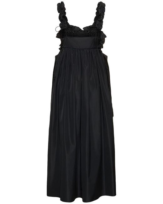 CECILIE BAHNSEN Black Giovanna Recycled Faille Midi Dress