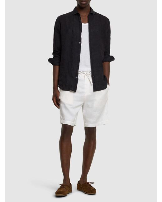 Hombre Shorts De Algodón Y Lino Frescobol Carioca de hombre de color White