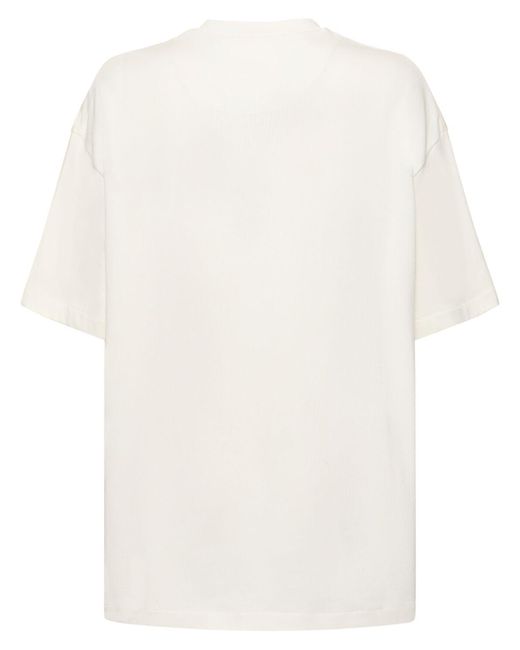 Jil Sander White Printed Logo Cotton Jersey T-shirt