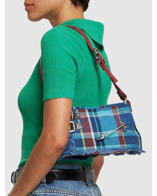 Vivienne Westwood Blue Heather Cotton Shoulder Bag
