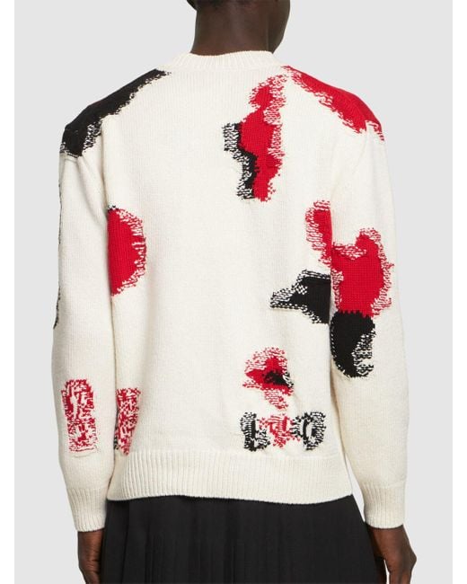 Alexander McQueen Red Crafted Wool Blend Knit Sweater for men