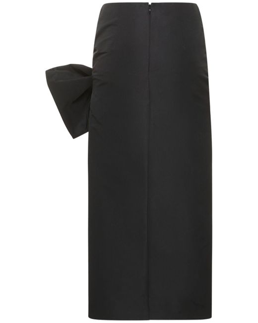 Alexander McQueen Black Bow Tech Slim Long Skirt