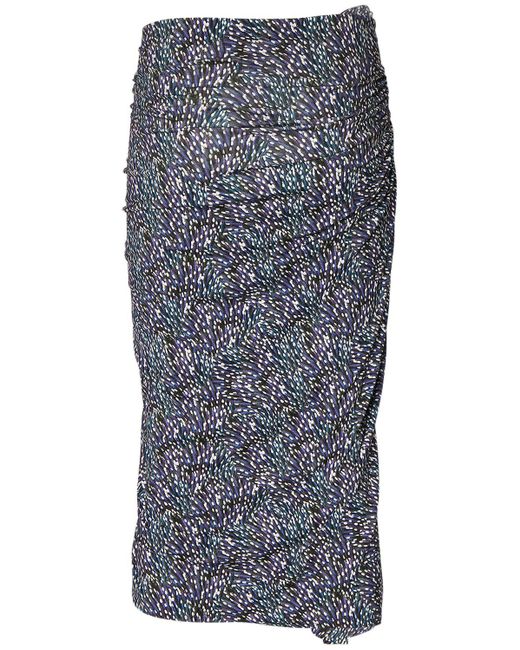 Isabel Marant Gray Jeldia Printed Viscose Blend Midi Skirt
