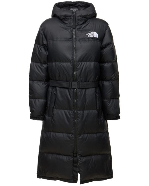 The North Face Black Nuptse Belted Long Down Parka