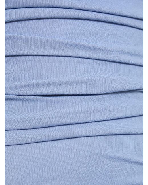 Falda midi asimétrica drapeada ANDAMANE de color Blue