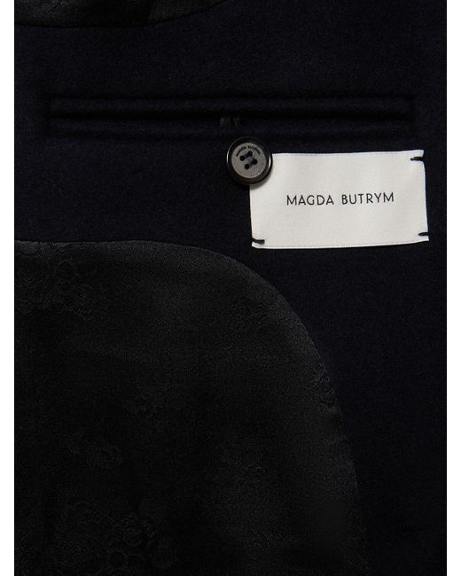 Magda Butrym Black Wool Blend Double Breasted Coat